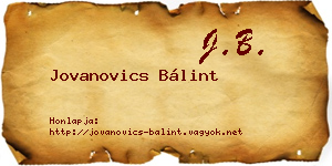 Jovanovics Bálint névjegykártya